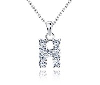 Necklace Silver H Shape SSLPE-H